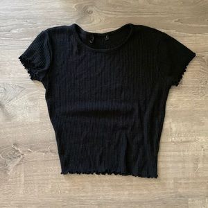 Ribbed black crop top size S